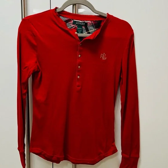 Ralph Lauren Long Sleeve Shirt Cotton Partial Button Down in Ted Size Small - Picture 4 of 8